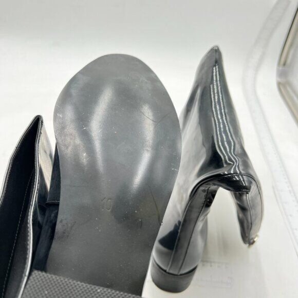 Knee High Boots for Women , Chunky Heel, Pointed Toe and Side Zipper Black - Picture 5 of 7